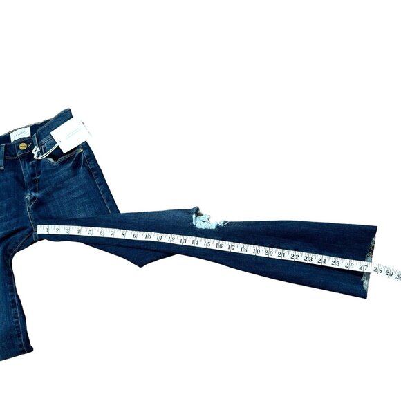 NWT Frame Denim Women's Le High Straight‎ Tulip Raw Hem Blue Jeans Sz 24 - Picture 10 of 10
